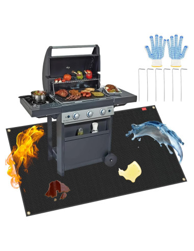 Alfombrilla para Parrilla SUINIAO 70x40 cm A Prueba de Fuego
