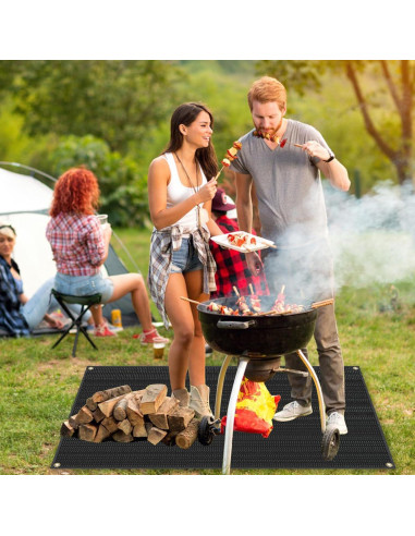 Alfombrilla para Parrilla SUINIAO 70x40 cm A Prueba de Fuego