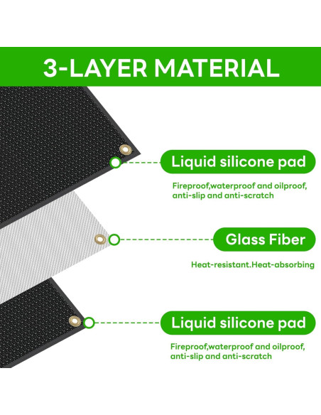 Alfombrilla para Parrilla SUINIAO 70x40 cm A Prueba de Fuego