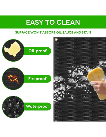 Alfombrilla para Parrilla SUINIAO 70x40 cm A Prueba de Fuego