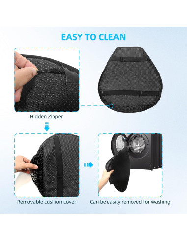 Cojín de Asiento de Gel TrekBliss para Motocicleta 28x25cm