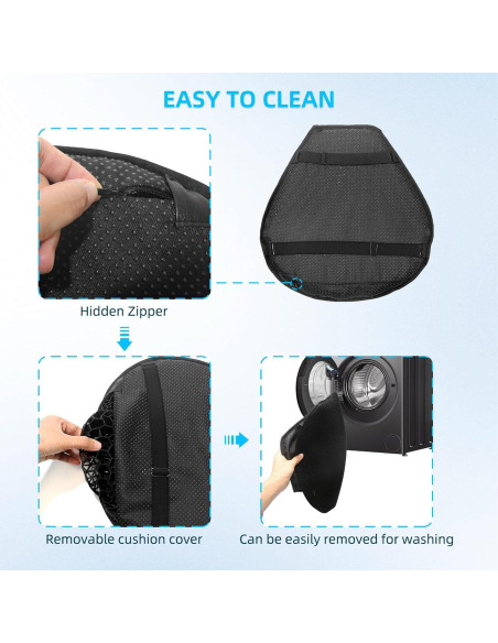 Cojín de Asiento de Gel TrekBliss para Motocicleta 28x25cm