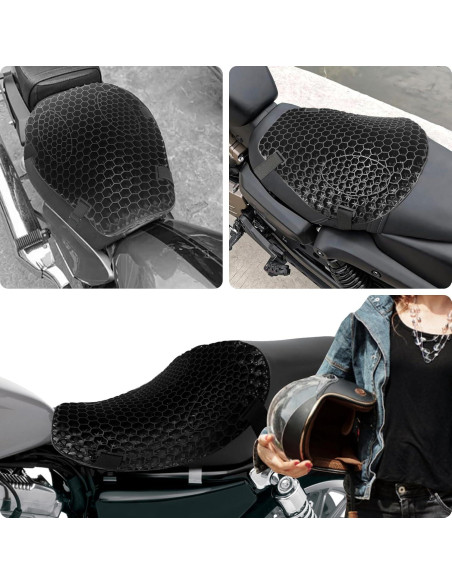 Cojín de Asiento de Gel TrekBliss para Motocicleta 28x25cm