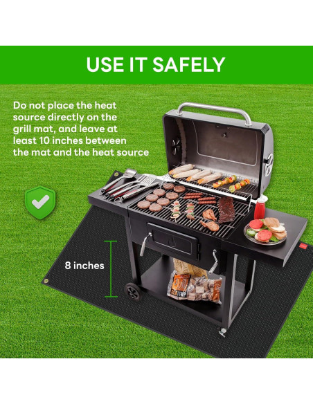Alfombrilla para Parrilla SUINIAO 70x40 cm A Prueba de Fuego