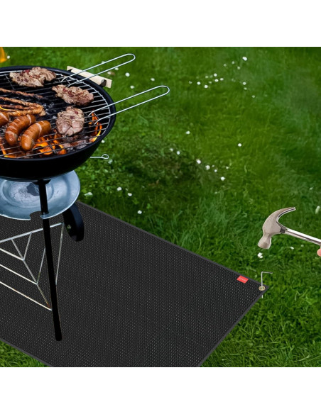 Alfombrilla para Parrilla SUINIAO 70x40 cm A Prueba de Fuego