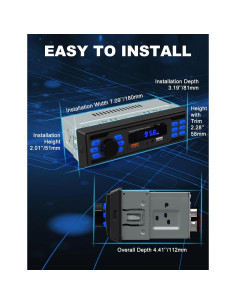 Estéreo de Coche Bluetooth Norhom 1 DIN FM USB AUX 388g 2