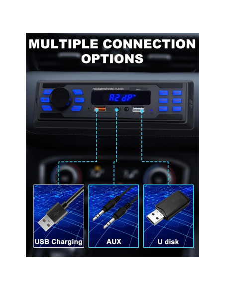 Estéreo de Coche Bluetooth Norhom 1 DIN FM USB AUX 388g