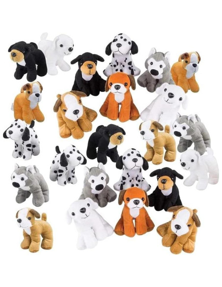 Set de 24 Juguetes de Peluche de Perro Suave - Bottles N Bags Set de 24 Juguetes de Peluche de Perro Suave - Bottles N Bags