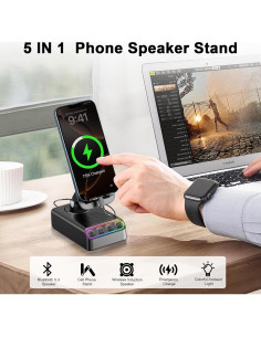 Soporte Ajustable con Altavoz Bluetooth Hupoaf 2600mAh 2