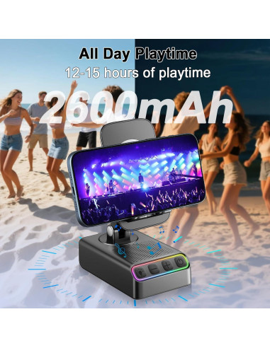 Soporte Ajustable con Altavoz Bluetooth Hupoaf 2600mAh