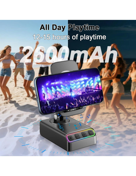 Soporte Ajustable con Altavoz Bluetooth Hupoaf 2600mAh