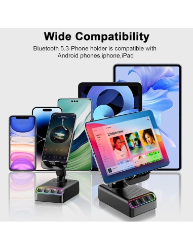 Soporte Ajustable con Altavoz Bluetooth Hupoaf 2600mAh