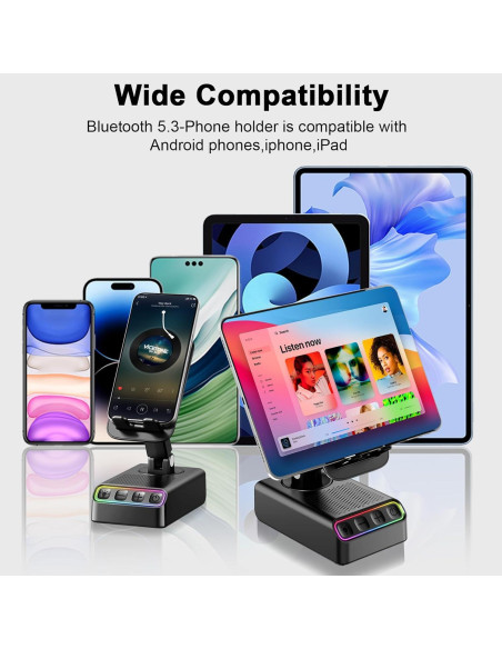 Soporte Ajustable con Altavoz Bluetooth Hupoaf 2600mAh