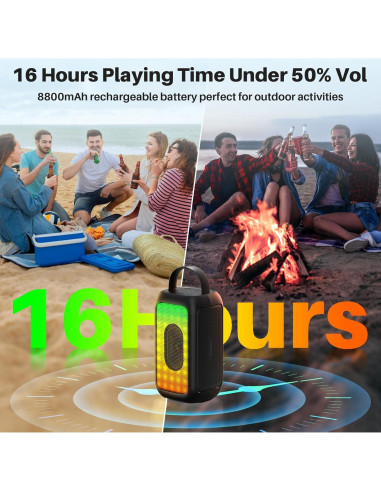 Altavoz Bluetooth Portátil Bobtot 40W con Micrófono Inalámbrico