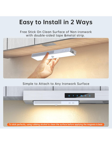 Luz LED Recargable Luzbiz 6 Pcs con Sensor de Movimiento