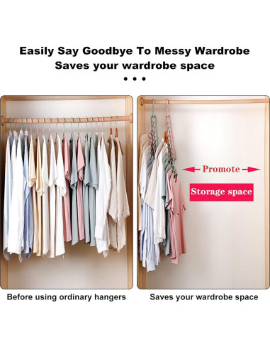 Organizadores de Closet HEYHOUSE - 6 Perchas Mágicas Ahorra Espacio