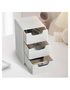 Organizador de Escritorio Mini VANRIOS 3 Cajones Blanco