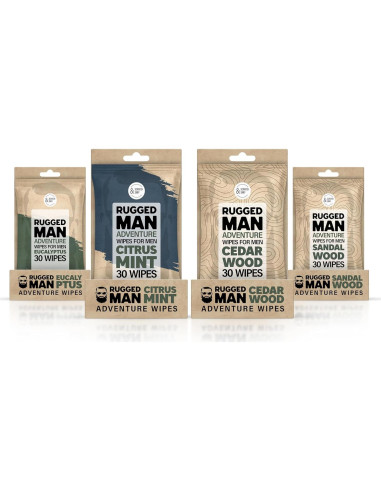 Toallitas Corporales para Hombre BLKSMITH - 120 Unidades Sándalo, Menta, Cedro, Eucalipto