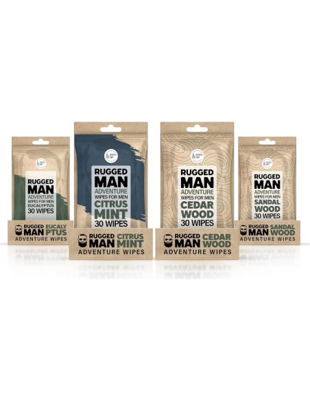 Toallitas Corporales para Hombre BLKSMITH - 120 Unidades Sándalo, Menta, Cedro, Eucalipto