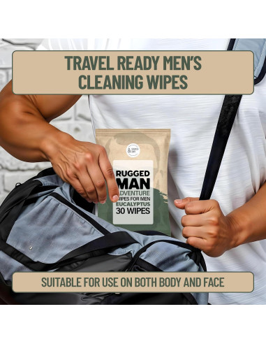 Toallitas Corporales para Hombre BLKSMITH - 120 Unidades Sándalo, Menta, Cedro, Eucalipto