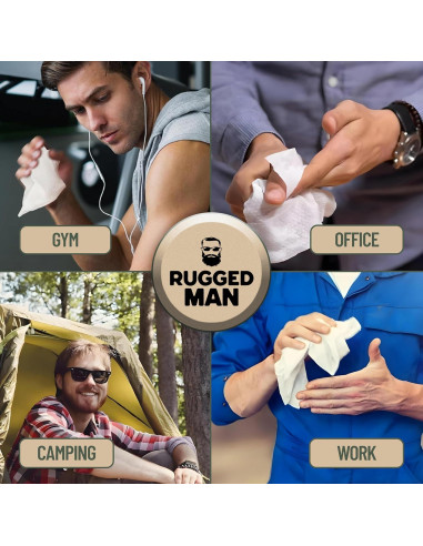 Toallitas Corporales para Hombre BLKSMITH - 120 Unidades Sándalo, Menta, Cedro, Eucalipto