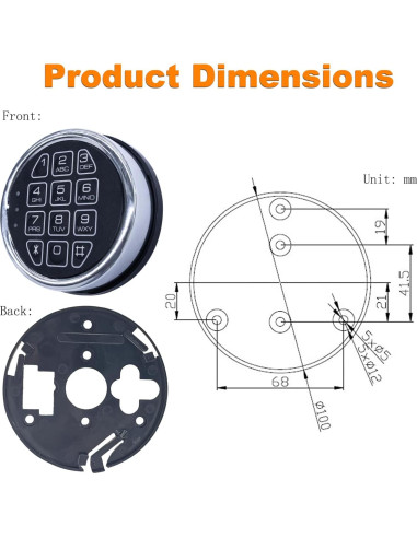 Cerradura Electrónica de Seguridad La Macaza LM-SC019SL Cromo
