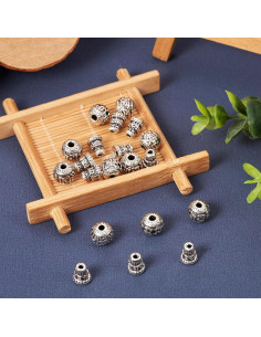 10 Sets de Cuentas de Guru de Plata Antigua para Joyas 2