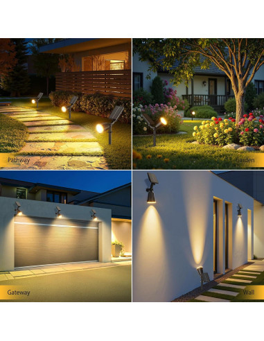 Luces Spot Solares BONLION 1000LM 2 en 1 Ajustables IP65