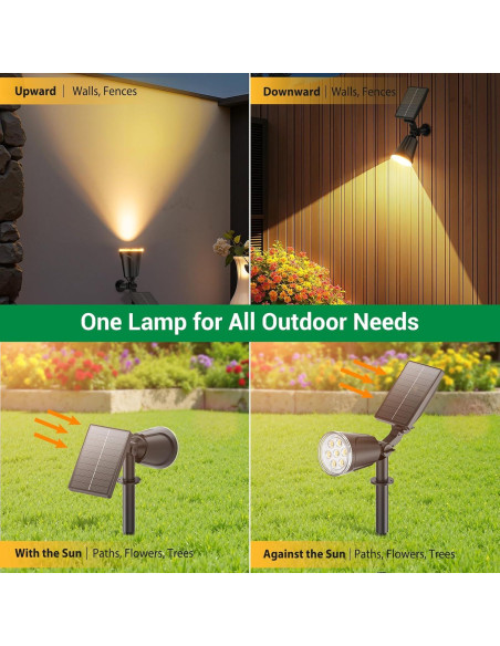 Luces Spot Solares BONLION 1000LM 2 en 1 Ajustables IP65