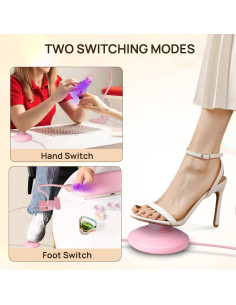 Lámpara de Uñas UV LED AORAEM Rosa con Control de Pie 2