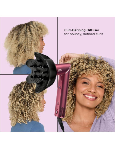 Secador y Multi-Estilizador Shark FlexStyle HD457CR, Cereza Negra