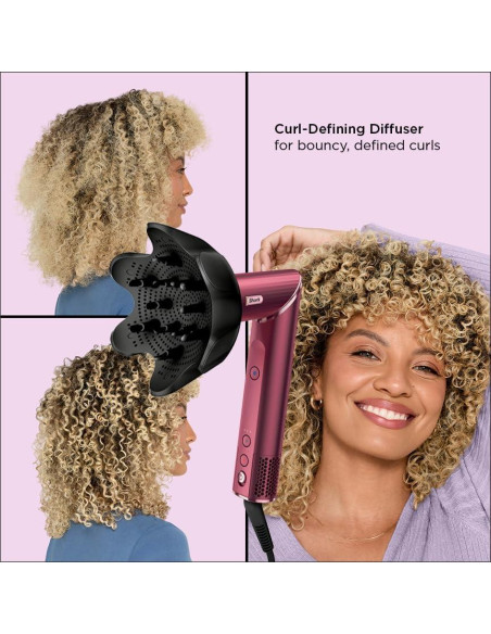 Secador y Multi-Estilizador Shark FlexStyle HD457CR, Cereza Negra