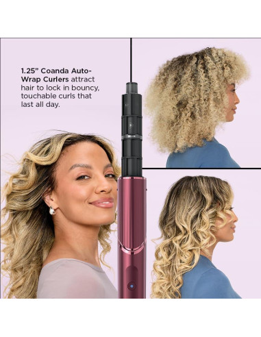 Secador y Multi-Estilizador Shark FlexStyle HD457CR, Cereza Negra