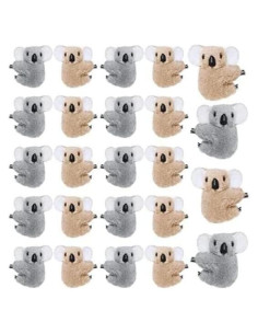 24 Clips de Koala Haakong para Lápiz - Gris y Caqui