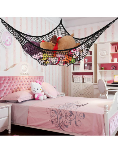 Hamaca de Animales de Peluche LXUNYI 213 cm Organizador Negro