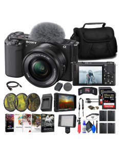 Cámara Sin Espejo Sony ZV-E10 con Lente 16-50mm y Accesorios