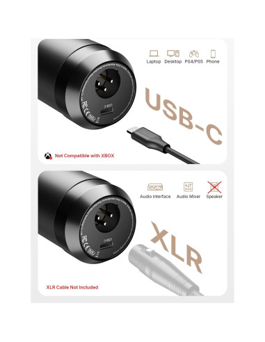 Micrófono de Condensador MAONO A04 Gen2 XLR/USB 192kHz