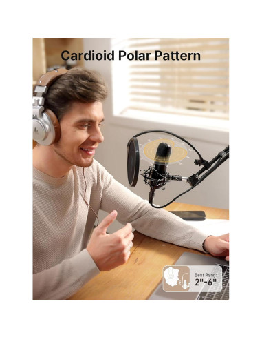 Micrófono de Condensador MAONO A04 Gen2 XLR/USB 192kHz