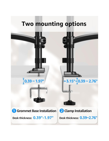 Soporte Doble para Monitor MOUNTUP Ajustable 32" Negro Soporte Doble para Monitor MOUNTUP Ajustable 32" Negro