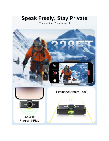 Micrófono Lavalier Inalámbrico BILIWAL M18 con Estuche 56H