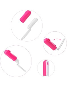 Rodillo Quitapelusas Mini MINGRACE Rosa Compacto 9.1x4.1 cm 2