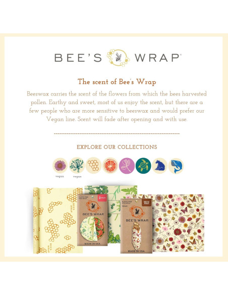 Envolturas de Cera de Abeja Bee's Wrap 3PK Grande 33x36cm
