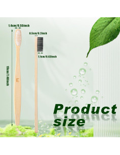 Cepillos de Dientes de Bambú Sieral 60 Pcs Suaves 19 cm 2