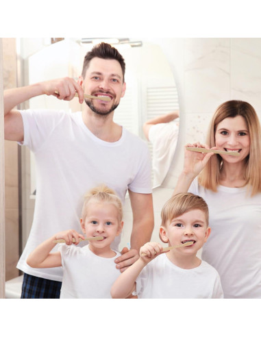 Cepillos de Dientes de Bambú Sieral 60 Pcs Suaves 19 cm