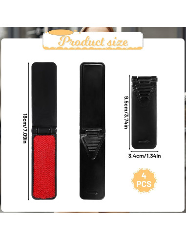 4 Cepillos Quitapelusas Plegables YQQYG Portátiles Reutilizables