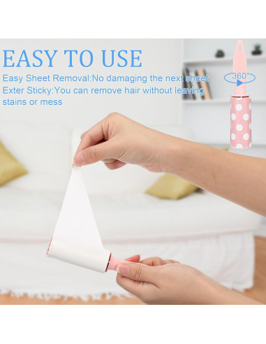 Hushee 12 Mini Rodillos Quitapelusas para Mascotas 360 Hojas