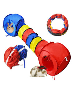 Túnel Grande para Conejos MUYG 150x40 cm Colorido Interiores y Exteriores