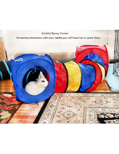 Túnel Grande para Conejos MUYG 150x40 cm Colorido Interiores y Exteriores 2