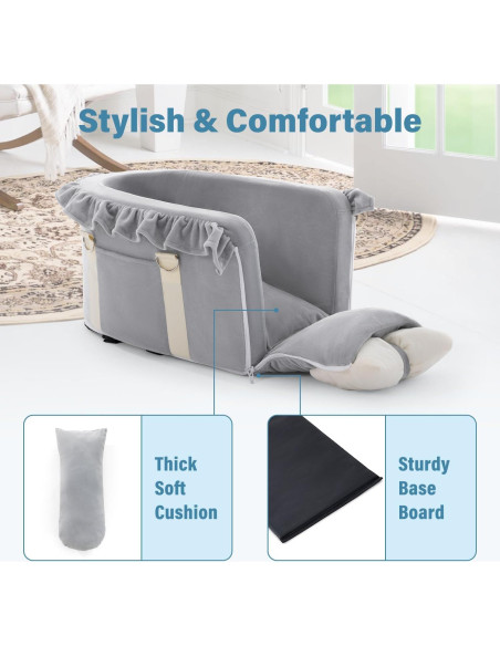 Asiento de Coche para Mascotas Jaoul Gris - 43x22cm - 1.05kg Asiento de Coche para Mascotas Jaoul Gris - 43x22cm - 1.05kg