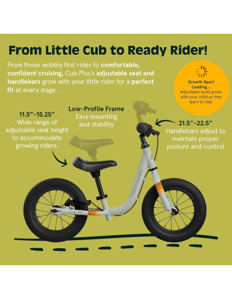 Bicicleta de Equilibrio Retrospec Cub Plus para Niños 18 Meses a 4 Años